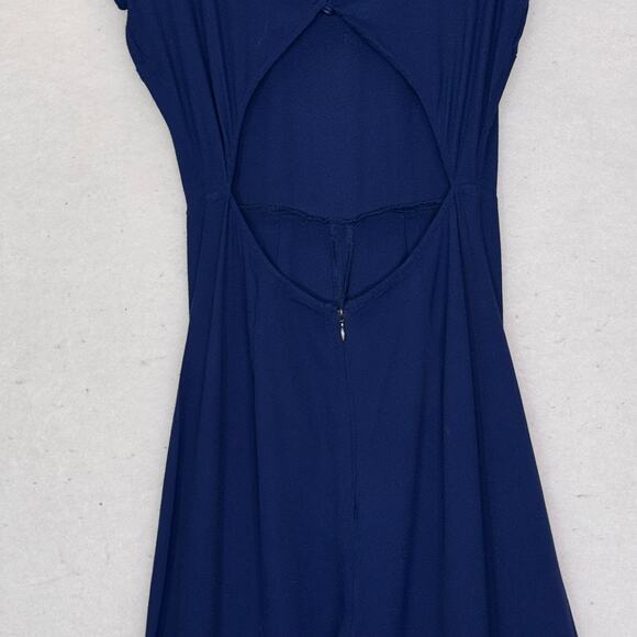 Reformation Mayer Cut-Out Back Blue Wide-Leg Jumpsuit Size 4 $218 Minimalist - Picture 7 of 9